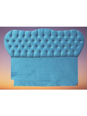 Bengi Ankara Mobilya Başlık Alc Kristal Model 150CM Baby Face Kumaş Modern Kapitone Mavi Renk El Yapı