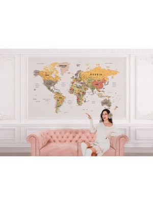the mr east Dünya Haritası Duvar Kağıdı Detaylı Ülke ve Başkentli Ingilizce Dünya HARITASI-1676