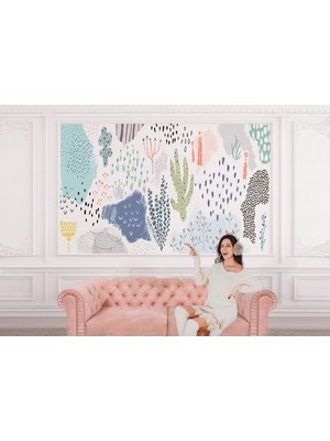 the mr east Yaprak Detaylı Soyut Minimalist Modern Duvar KAĞIDI-5510