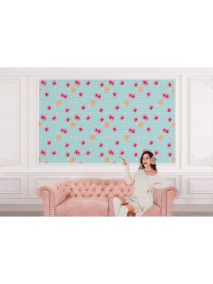 the mr east Mavi-Pembe Fonlu Duvar KAĞIDI-5571