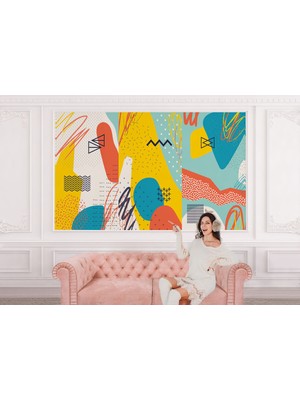 the mr east Modern Soyut Görünümlü Dekoratif Duvar KAĞIDI-3577