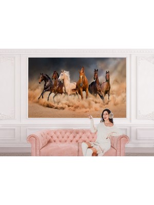 the mr east Koşan Atlar Dekoratif Duvar KAĞIDI-1126