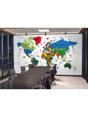 the mr east Dünya Haritası Renkli Duvar Kağıdı Detaylı Ingilizce Dünya Haritası -3227