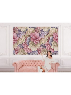the mr east Büyük Yapraklı Dekoratif Desenli Çiçek Duvar KAĞIDI-5632