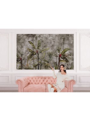 the mr east Tropikal Orman Bitkileri Desenli Duvar KAĞIDI-5633