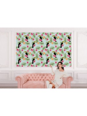 the mr east Tropikal Papağanlar Çiçekli Ağaç Yaprakları Duvar KAĞIDI-5570