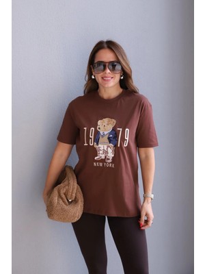 Purple By Banu Teddy Nakış Detay Tshirt