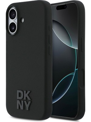 DKNY Apple iPhone 17 Uyumlu Kılıf Orjinal Lisanslı M-safe Şarj Özellikli Metal Logolu Silikon Kapak