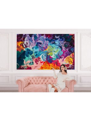 the mr east Modern Tarz Yağlıboya Görünüm Dekoratif Duvar KAĞIDI-3524