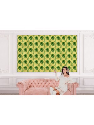 the mr east Botanik Tropikal Yaprak Desenli Duvar KAĞIDI-5580