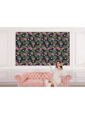 the mr east Tropikal Çiçekli Ağaç Yaprakları Duvar KAĞIDI-5564