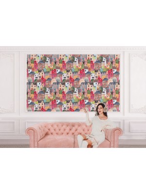 the mr east Renkli Soyut Şehir Manzarası Duvar KAĞIDI-5758