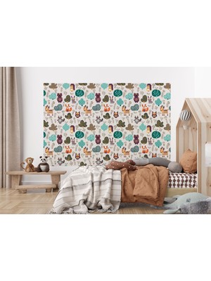 the mr east Doğa Hayvanları Temalı Öğretici Çocuk Odası Duvar KAĞIDI-5716