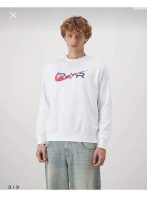 Nike Sportswear Swoosh Air Graphic Fleece Crew-Neck Beyaz Erkek Sweatshirt FN7692-100
