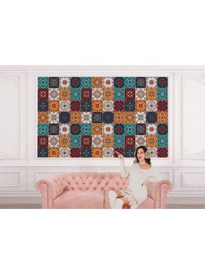 the mr east Geleneksel Fas Figürleri Kare Tasarımı Duvar KAĞIDI-5514