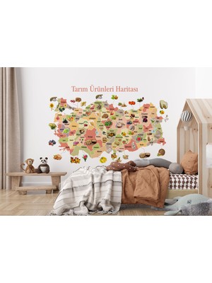 the mr east Tarım Ürünleri Yerli Malı Haftası Türkiye Haritası Duvar KAĞIDI-1046