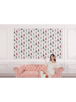 the mr east Sevimli Ağaçlar Çizim Desenli Çocuk Odası Duvar KAĞIDI-5740