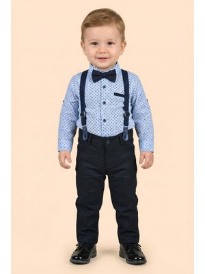 Mnk Baby & Kids Erkek Bebek Askı Papyon Gömlek Pantolon Takım M00785
