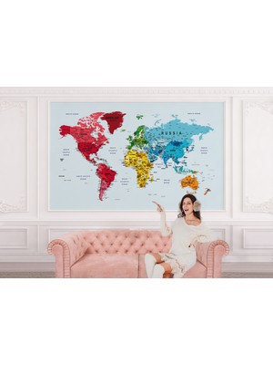 the mr east Dünya Haritası Duvar Kağıdı Detaylı Ülke ve Başkentli Ingilizce Dünya HARITASI-1700