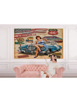 the mr east Araba Üstünde Oturan Kadın Duvar KAĞIDI-5512