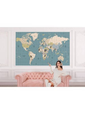 the mr east Ingilizce Dünya Haritası Duvar KAĞIDI-1070