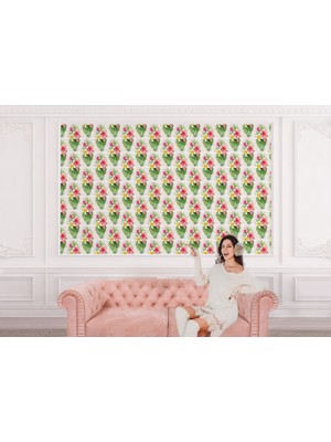 the mr east Çiçek ve Yaprak Desenli Duvar KAĞIDI-5585