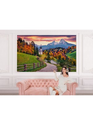 the mr east Hochkalter Dağı Maria Gern Kilisesi ve Alpler Dekoratif Duvar KAĞIDI-3679