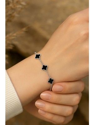 MiraveLux 925 Ayar Gümüş Yonca Bileklik