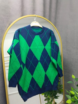 Nisa Butik Giyim Baklava Desenli Triko Kazak