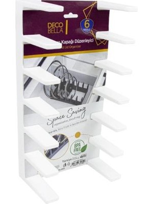 Decobella Tencere Kapağı Düzenleyici Beyaz