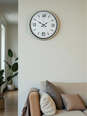 MiraLive Zentime 36 cm Krem Dekoratif Duvar Saati