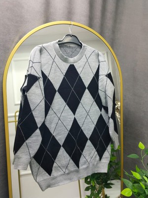 Nisa Butik Giyim Baklava Desenli Triko Kazak