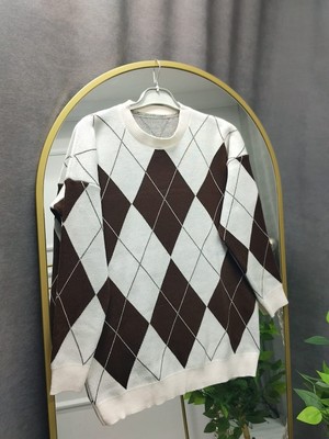 Nisa Butik Giyim Baklava Desenli Triko Kazak