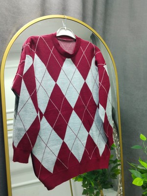 Nisa Butik Giyim Baklava Desenli Triko Kazak