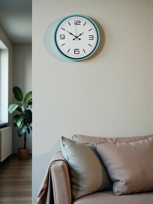 MiraLive Zentime 36 cm Turkuaz Dekoratif Duvar Saati