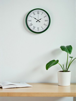 MiraLive Zentime 36 cm Yeşil Dekoratif Duvar Saati