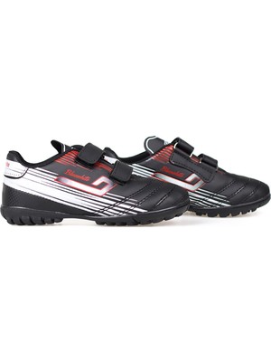 Kajila Erkek Çocuk Siyah Beyaz Halı Saha Ayakkabı - Bağcıklı, Rahat Konforlu ve Dayanıklı Futbol Ayakkabısı