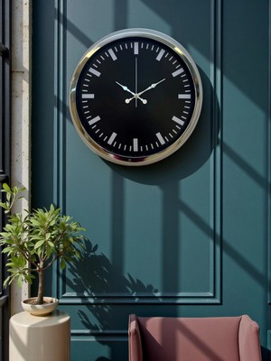 MiraLive Zentime 40 cm Krom Şık Duvar Saati