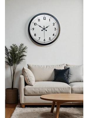 MiraLive Zentime 40 cm Siyah Şık Duvar Saati