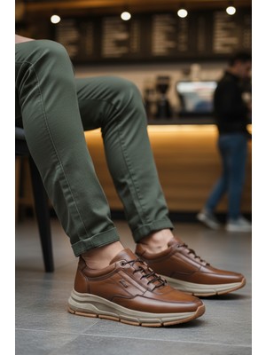 Fosco 3146 Hakiki Deri Taba Erkek Günlük Ayakkabı