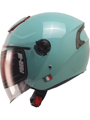 Kuzey Motor Free-M 618 Yarım Kask Turkuaz(Güneş Vizörlü)
