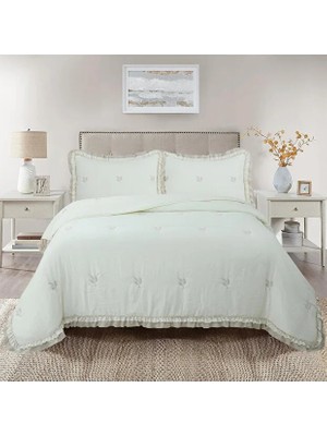Belle Home Perla Çift Kişilik Nakışlı Yatak Örtüsü Takımı - 240X260 cm - Pvc Çantalı - Günlük ve Çeyizlik - Yeni Renkler