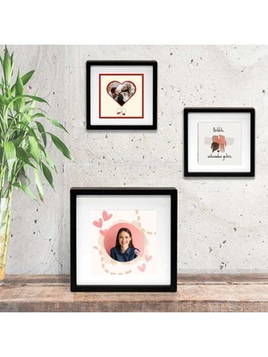 Çılgıntrend Sevgililere Özel “biz Her Şeyin Üstesinden Geliriz” Fotoğraflı Yapışkanlı Sök-Tak Paspartulu Pola Çerçeve