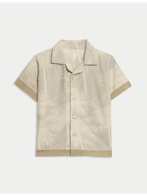 Marks & Spencer Pamuk Karışımlı Palmiye Desenli Gömlek