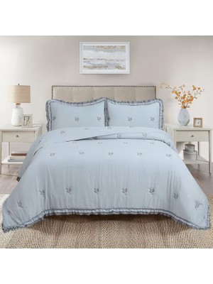 Belle Home Perla Çift Kişilik Nakışlı Yatak Örtüsü Takımı - 240X260 cm - Pvc Çantalı - Günlük ve Çeyizlik - Yeni Renkler