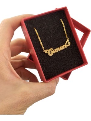 Modahilye 925 Ayar Gümüş Kişiye Özel Isimli Altın Kaplama Sarı Renk Kolye