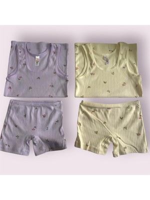 Kız Çocuk 2'li Ribana Atlet Boxer Takım