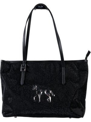 Guja C1141 Kadın Premium Taşlı Omuz Çantası Siyah