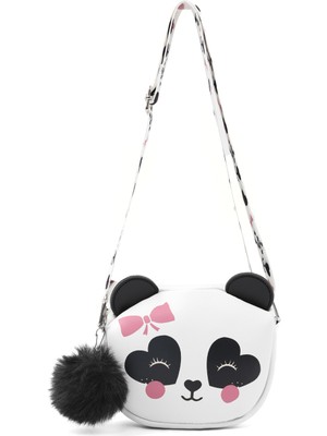 SHAKA Beyaz SHK283 Suni Deri, Fermuarlı ,tek Bölmeli Kız Çocuk Çantası