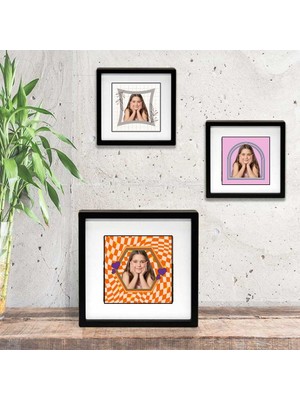 Hediye Vakti Çocuk Odalarına Özel Fotoğraflı Yapışkanlı Sök-Tak Paspartulu Pola Çerçeve